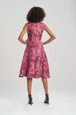 Natori Dresses-Mosaic Jacquard Fit & Flare Dress