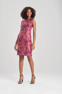 Natori Dresses-Mosaic Jacquard Sheath Dress