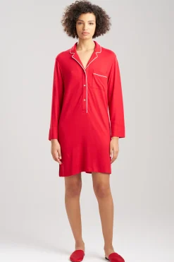 Natori Sleepshirts-Oasis Piped Sleepshirt