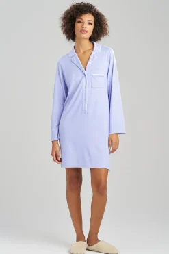 Natori Sleepshirts-Oasis Piped Sleepshirt