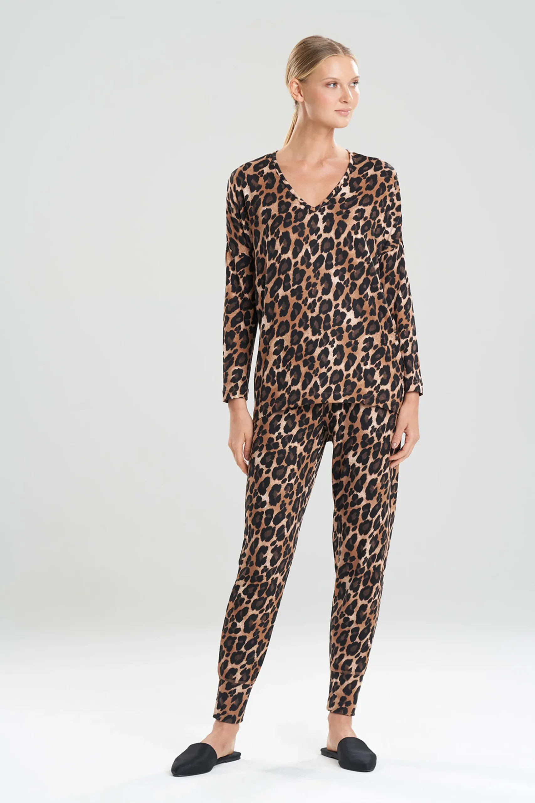 Natori Pajama Tops-Ombre Leopard Printed Mirage Lounge Top
