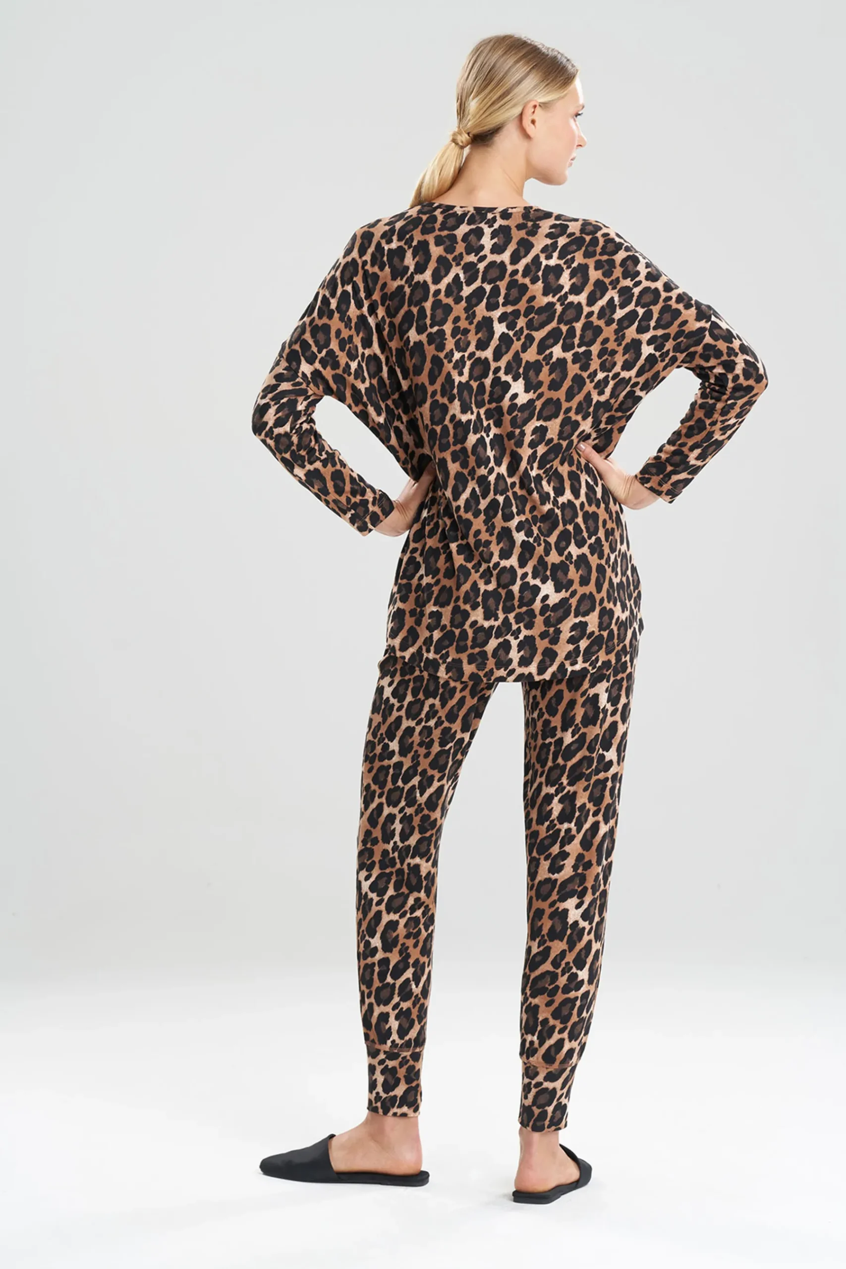 Natori Pajama Tops-Ombre Leopard Printed Mirage Lounge Top