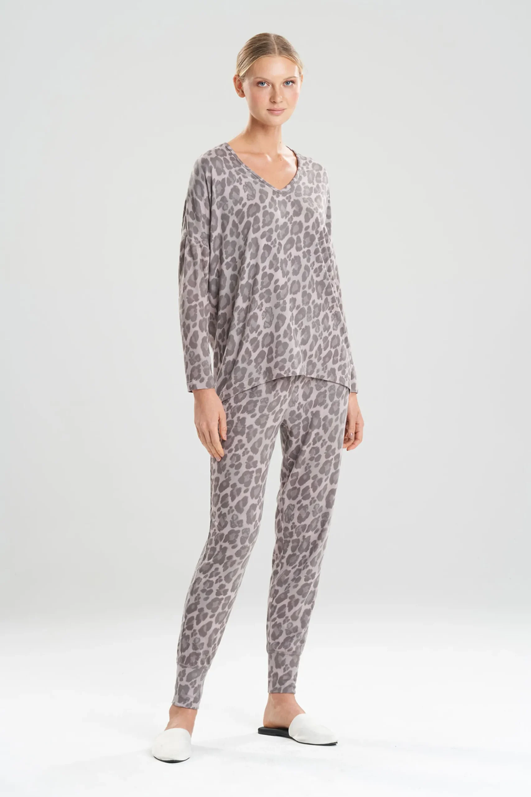 Natori Pajama Tops-Ombre Leopard Printed Mirage Lounge Top