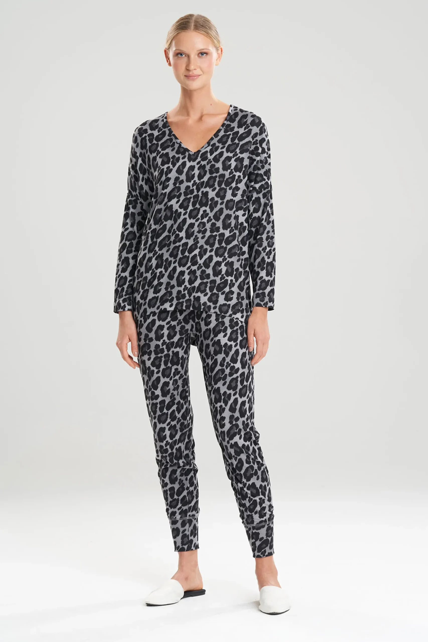Natori Pajama Tops-Ombre Leopard Printed Mirage Lounge Top
