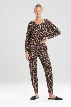 Natori Lounge Bottoms-Ombre Leopard Printed Mirage Jogger Pants