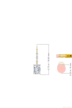 Natori Earrings|Orient Express-Orient Express Lab-Grown 14K Gold & Emerald Cut Diamond Earrings