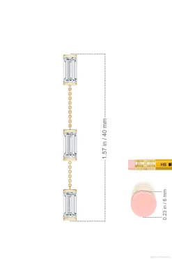 Natori Earrings|Orient Express-Orient Express Lab-Grown 14K Gold Baguette & Diamond Front-Back Chain Earrings