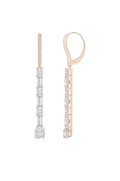 Natori Earrings|Orient Express-Orient Express Lab-Grown 14K Gold Baguette & Cushion Diamond Long Drop Earrings