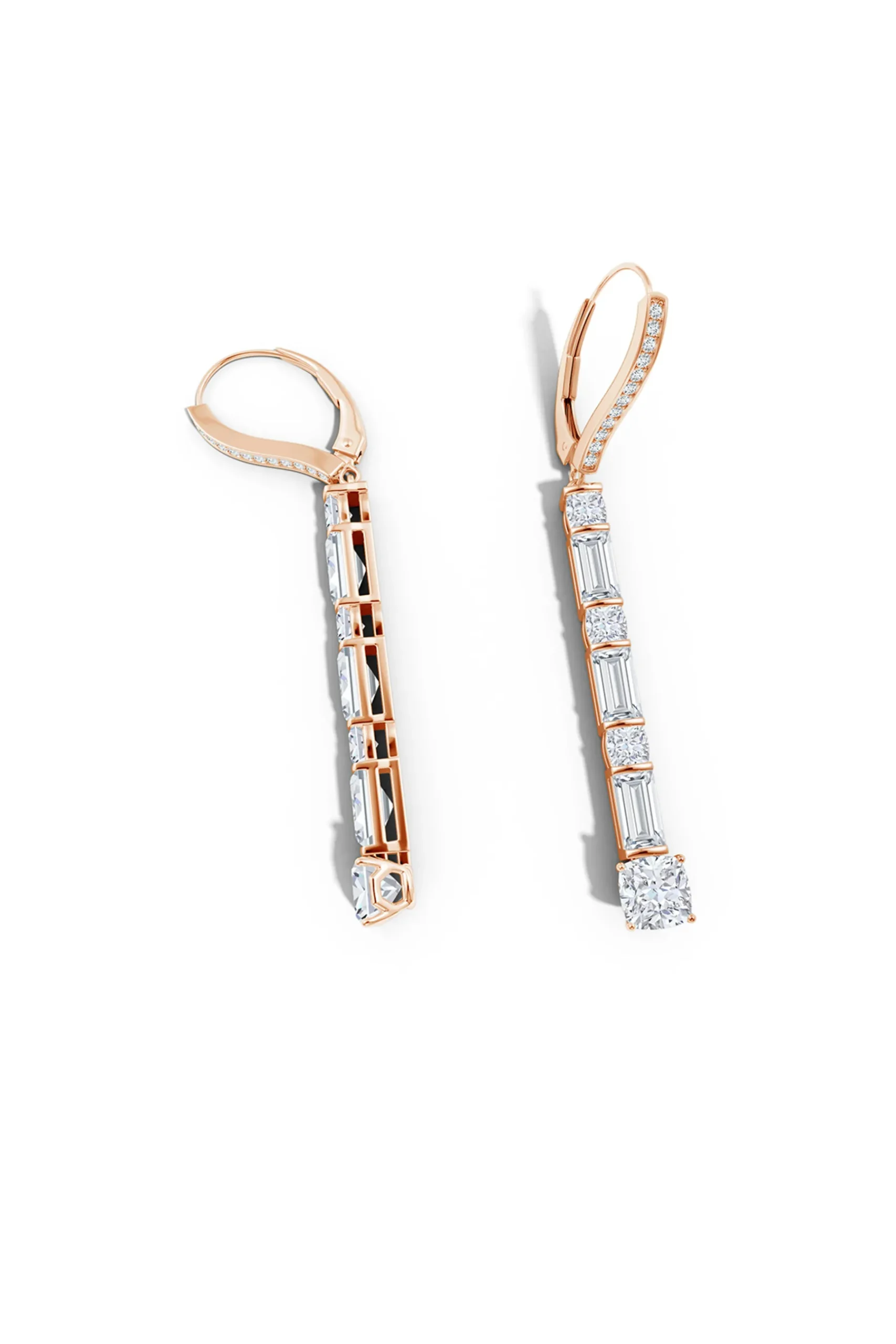 Natori Earrings|Orient Express-Orient Express Lab-Grown 14K Gold Baguette & Cushion Diamond Long Drop Earrings