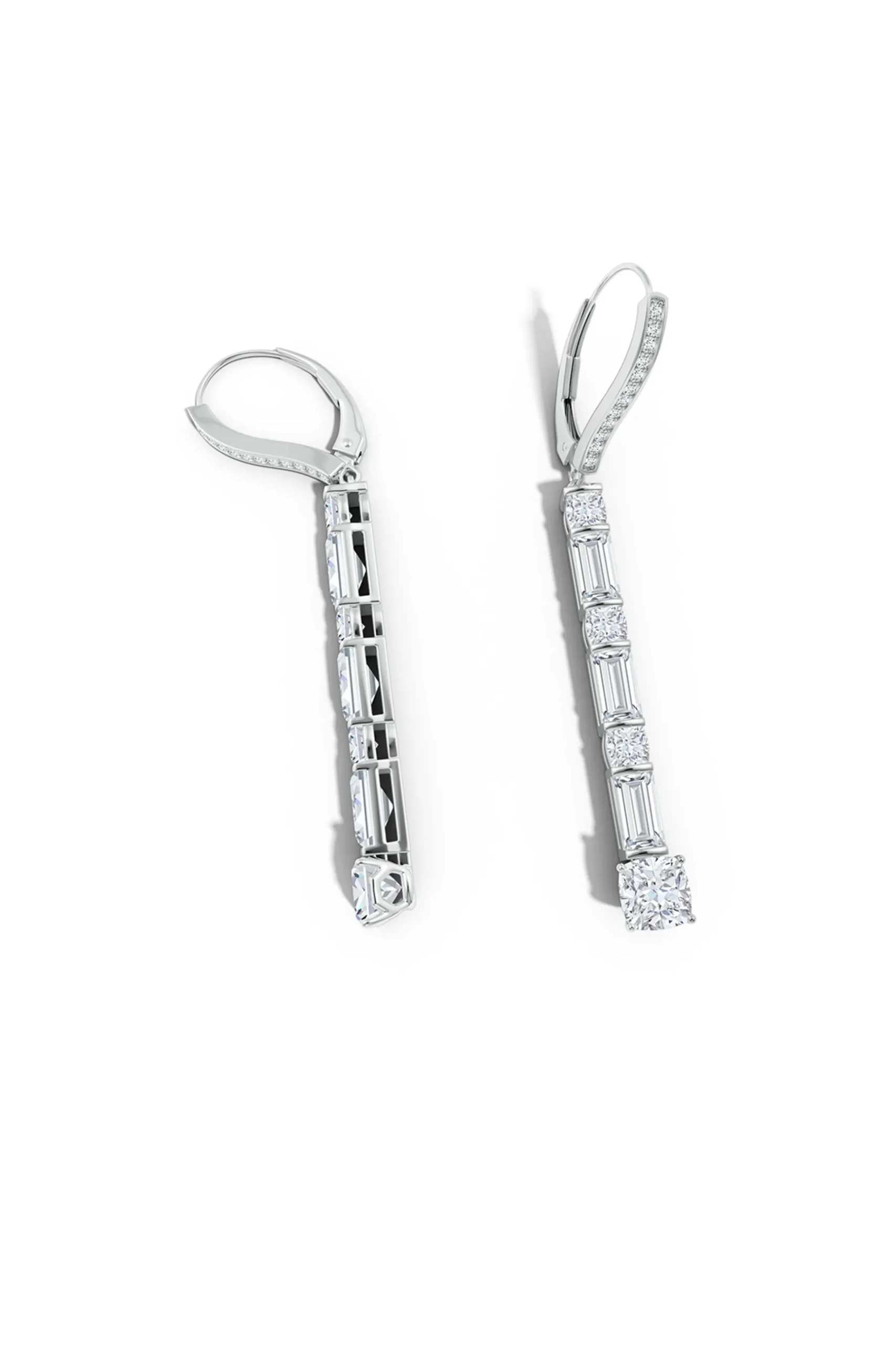 Natori Earrings|Orient Express-Orient Express Lab-Grown 14K Gold Baguette & Cushion Diamond Long Drop Earrings