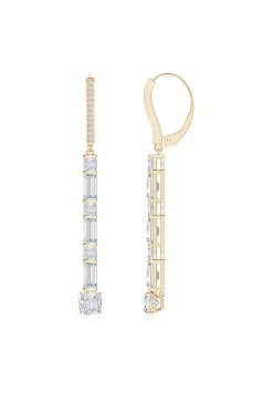 Natori Earrings|Orient Express-Orient Express Lab-Grown 14K Gold Baguette & Cushion Diamond Long Drop Earrings