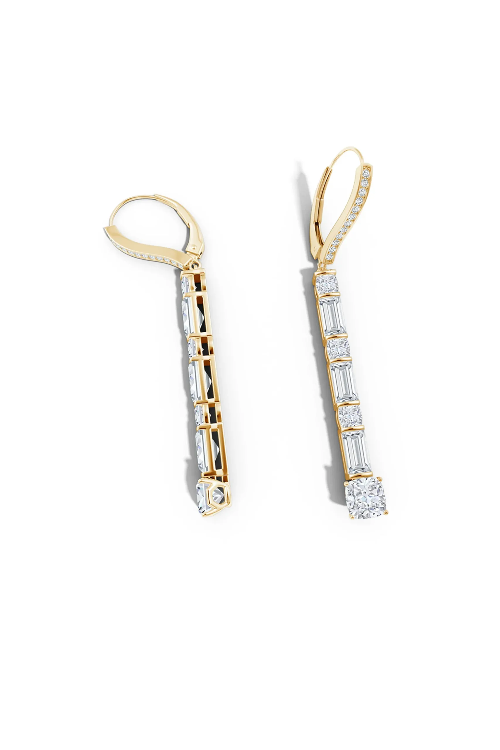 Natori Earrings|Orient Express-Orient Express Lab-Grown 14K Gold Baguette & Cushion Diamond Long Drop Earrings