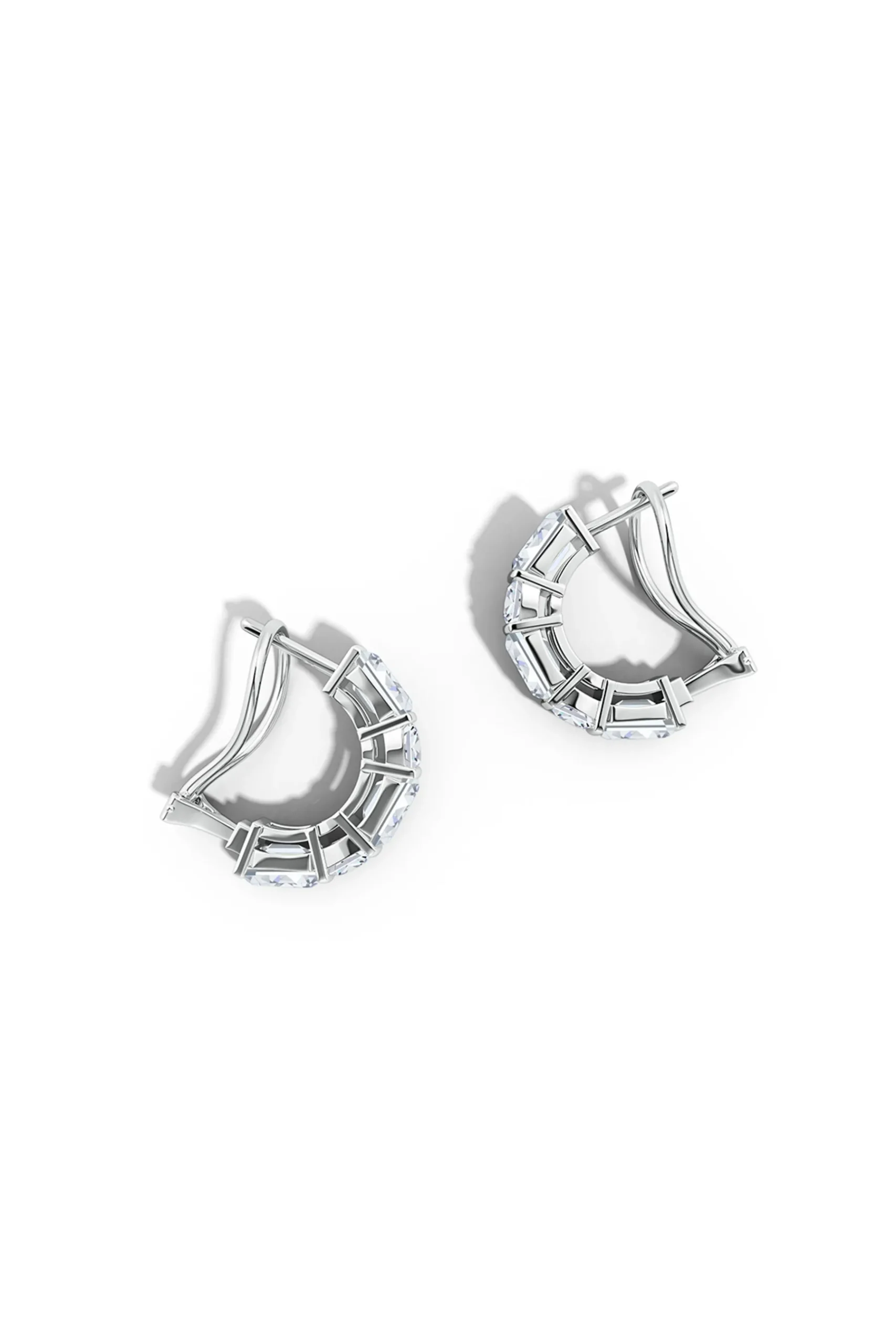 Natori Earrings|Orient Express-Orient Express Lab-Grown 14K Gold Emerald Cut & Cushion Diamond Half Hoop Earrings