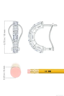 Natori Earrings|Orient Express-Orient Express Lab-Grown 14K Gold Emerald Cut & Cushion Diamond Half Hoop Earrings