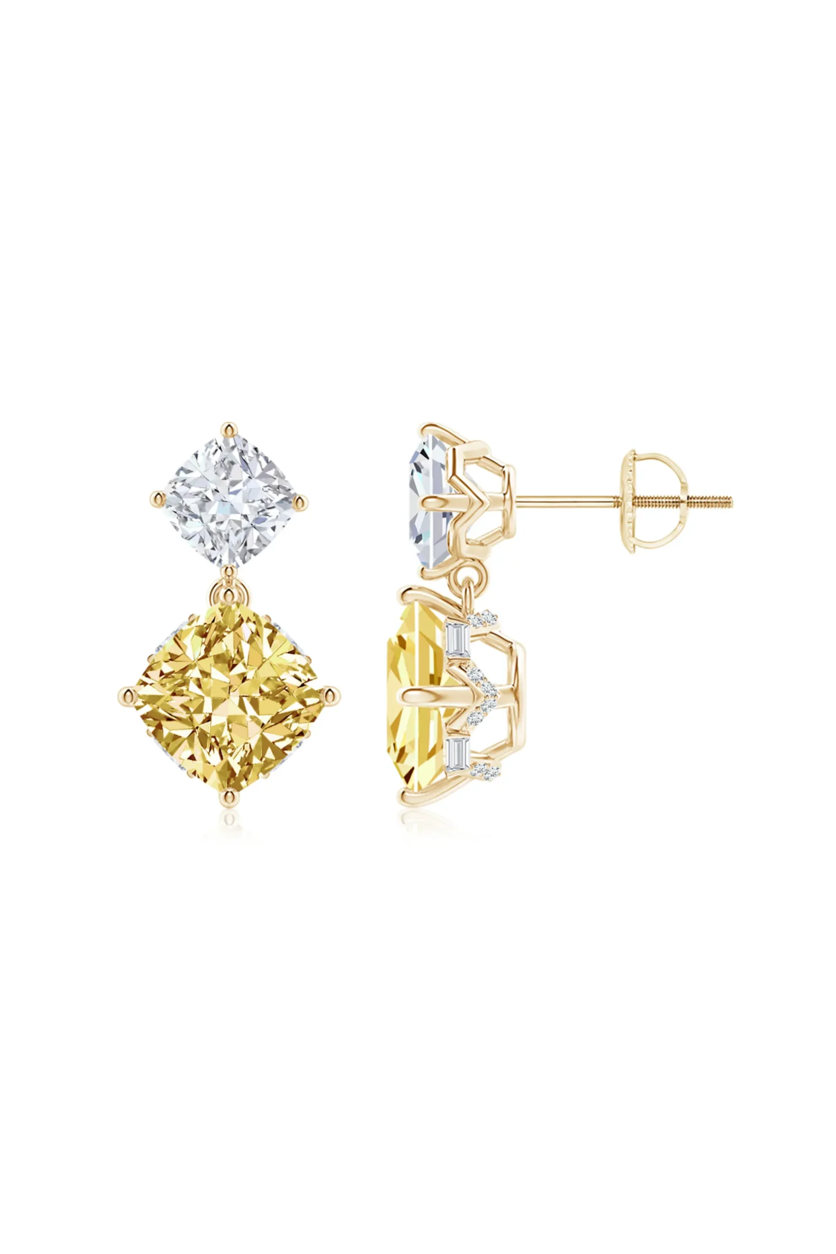 Natori Earrings|Orient Express-Orient Express Lab-Grown 14K Gold With Yellow & White Diamond Two Stone Earrings