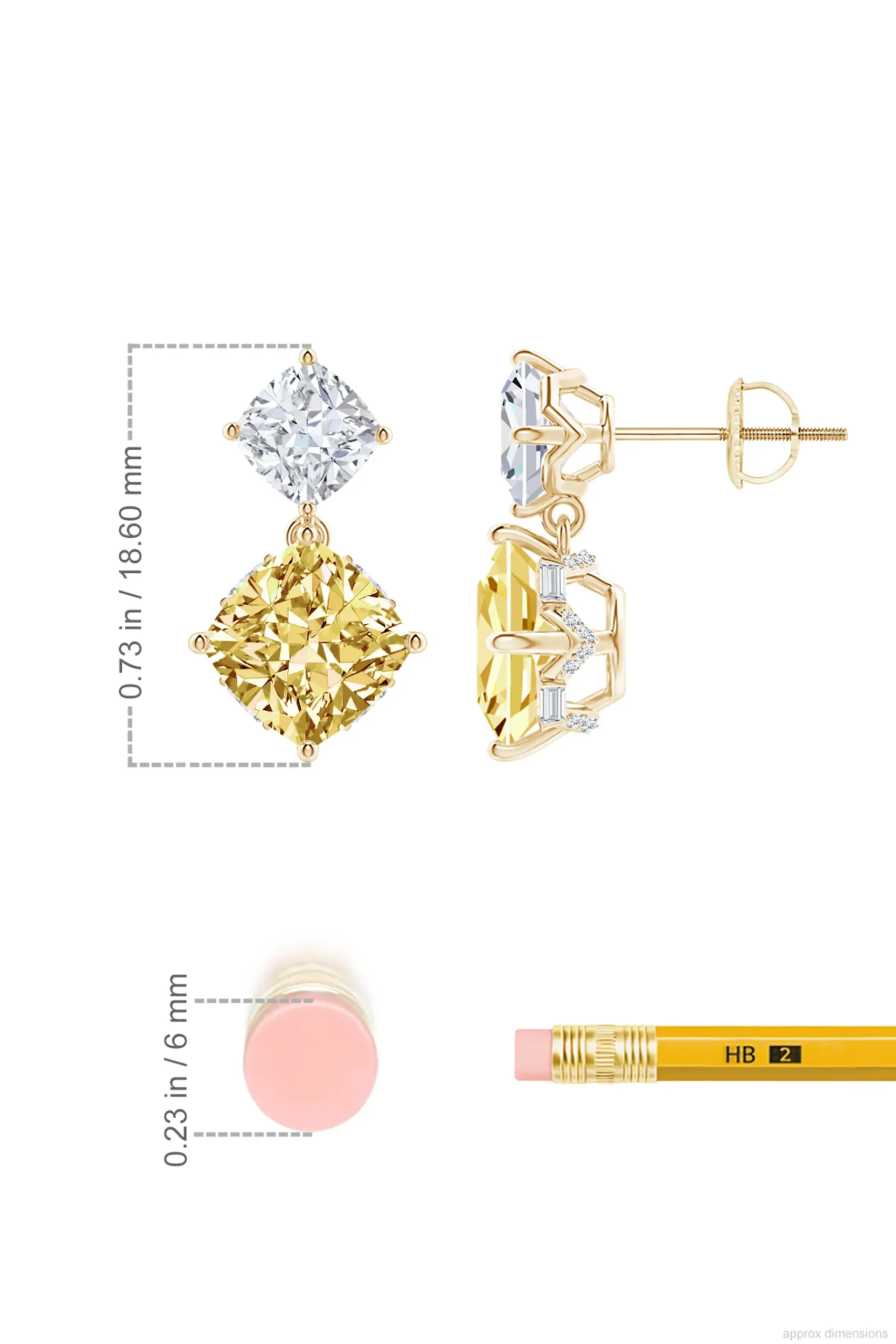 Natori Earrings|Orient Express-Orient Express Lab-Grown 14K Gold With Yellow & White Diamond Two Stone Earrings