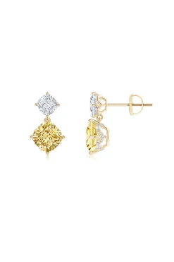 Natori Earrings|Orient Express-Orient Express Lab-Grown 14K Gold With Yellow & White Diamond Two Stone Earrings