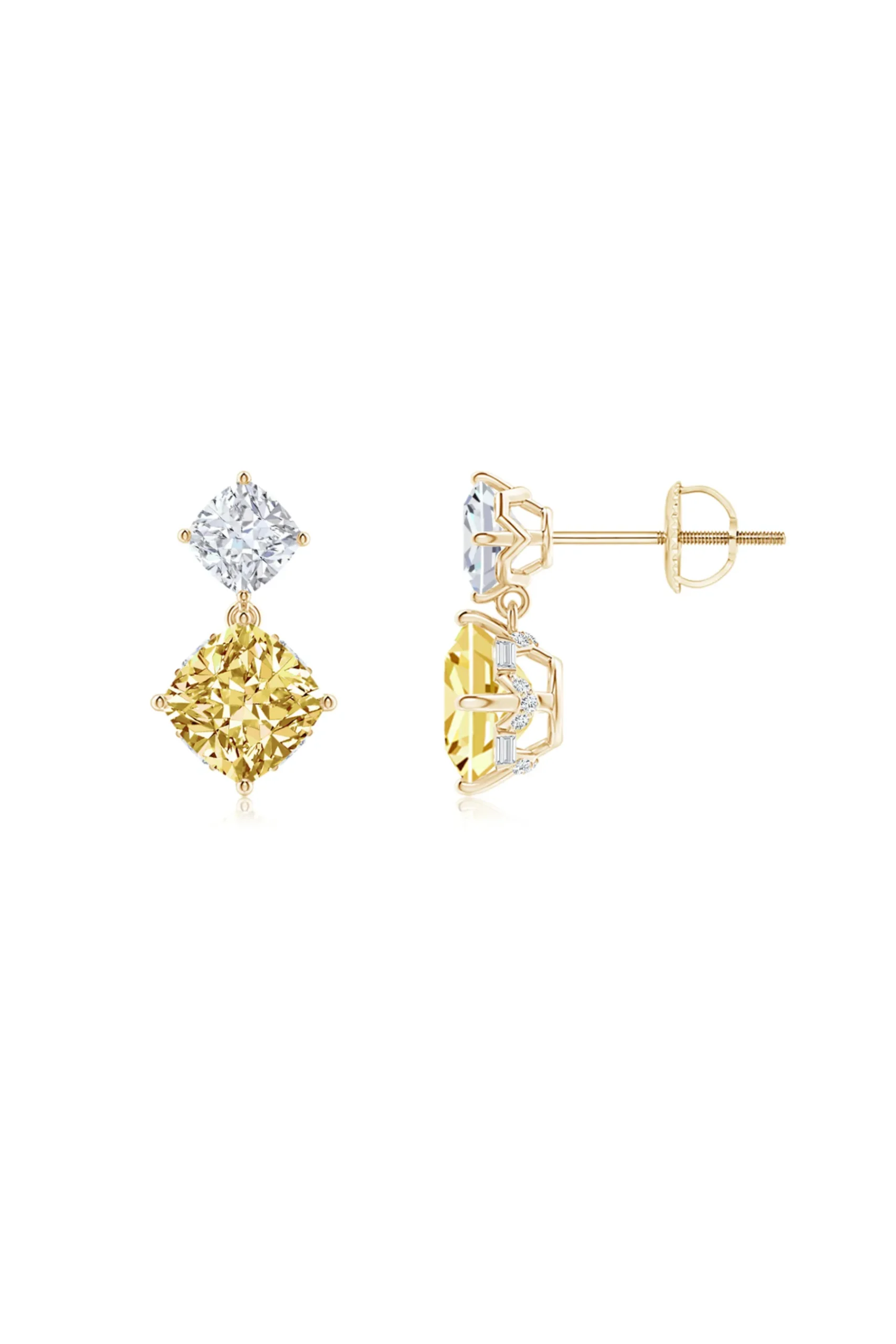 Natori Earrings|Orient Express-Orient Express Lab-Grown 14K Gold With Yellow & White Diamond Two Stone Earrings