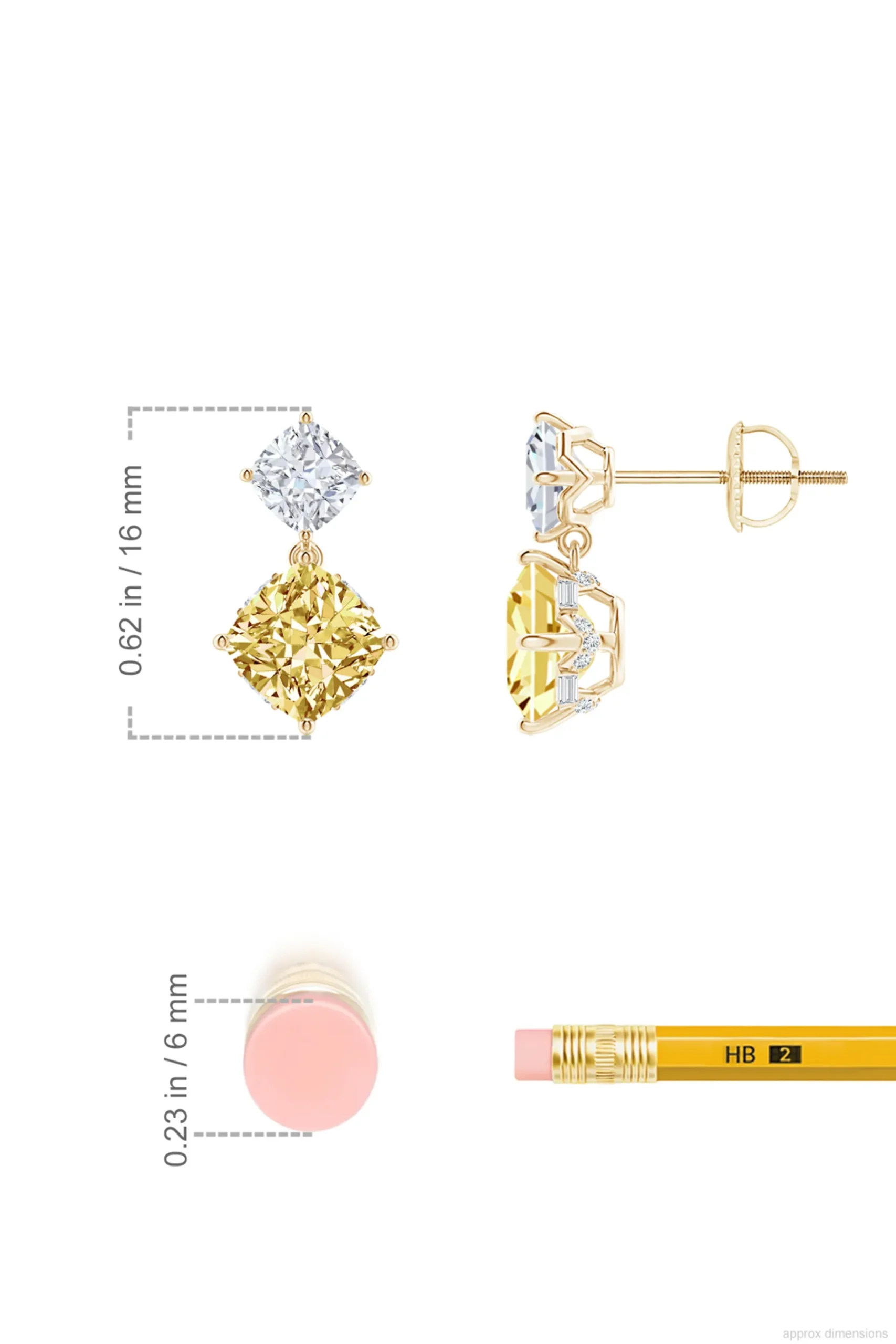 Natori Earrings|Orient Express-Orient Express Lab-Grown 14K Gold With Yellow & White Diamond Two Stone Earrings