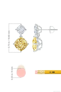 Natori Earrings|Orient Express-Orient Express Lab-Grown 14K Gold With Yellow & White Diamond Two Stone Earrings