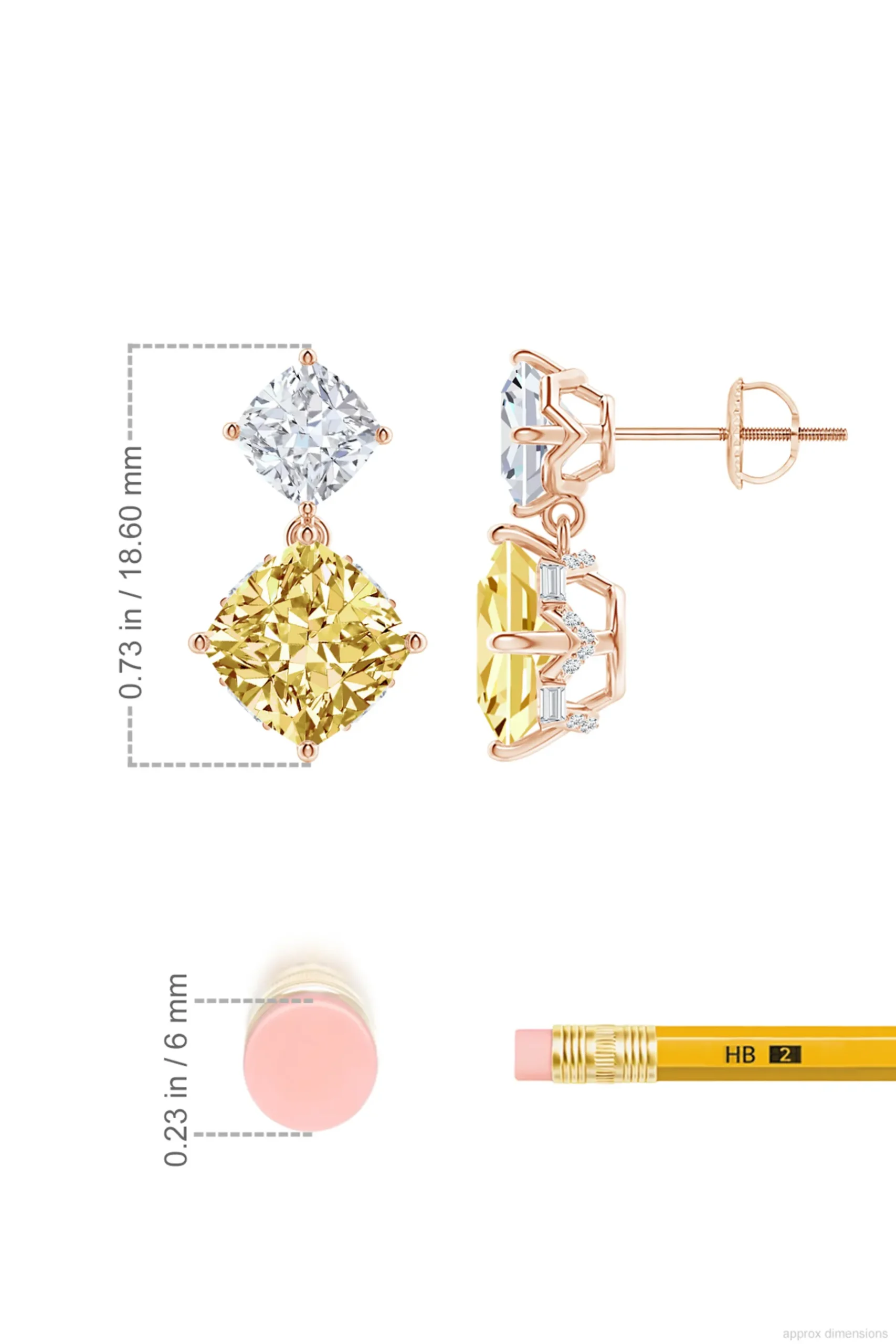 Natori Earrings|Orient Express-Orient Express Lab-Grown 14K Gold With Yellow & White Diamond Two Stone Earrings
