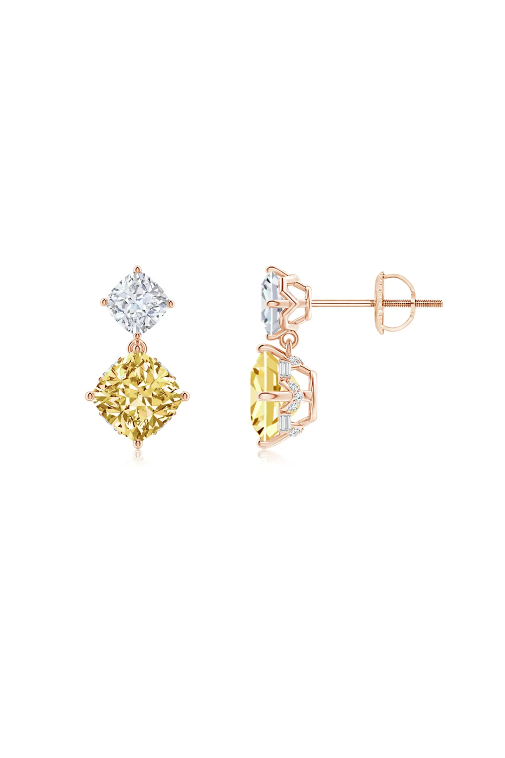 Natori Earrings|Orient Express-Orient Express Lab-Grown 14K Gold With Yellow & White Diamond Two Stone Earrings