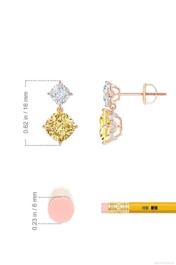 Natori Earrings|Orient Express-Orient Express Lab-Grown 14K Gold With Yellow & White Diamond Two Stone Earrings