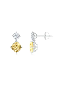 Natori Earrings|Orient Express-Orient Express Lab-Grown 14K Gold With Yellow & White Diamond Two Stone Earrings