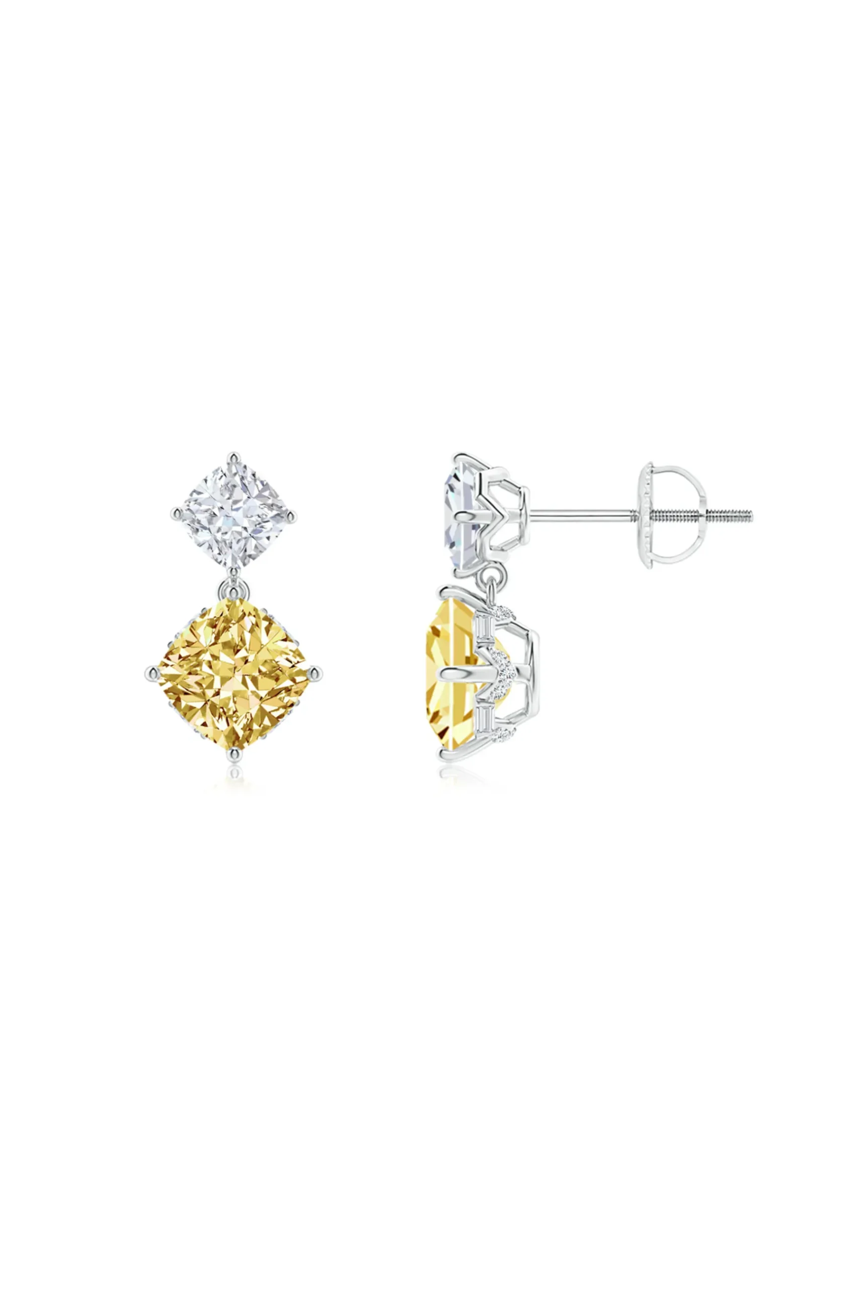 Natori Earrings|Orient Express-Orient Express Lab-Grown 14K Gold With Yellow & White Diamond Two Stone Earrings