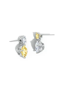 Natori Earrings|Orient Express-Orient Express Lab-Grown 14K Gold With Yellow & White Diamond Two Stone Earrings