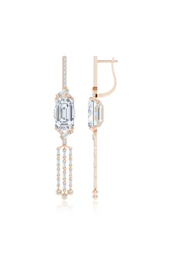 Natori Earrings|Orient Express-Orient Express Lab-Grown 14K Gold Emerald Cut & Baguette Diamond Tassel Drop Earrings