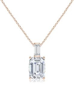 Natori Necklaces|Orient Express-Orient Express Lab-Grown 14K Gold & Emerald Cut Diamond Pendant Necklace