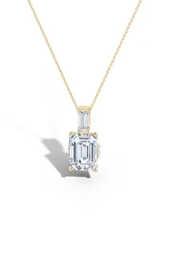 Natori Necklaces|Orient Express-Orient Express Lab-Grown 14K Gold & Emerald Cut Diamond Pendant Necklace