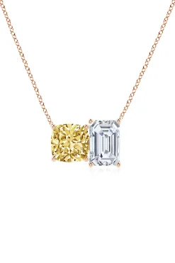 Natori Necklaces|Orient Express-Orient Express Lab-Grown 14K Gold With Yellow & White Diamond Two Stone Pendant Necklace