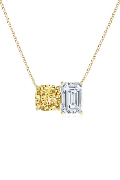 Natori Necklaces|Orient Express-Orient Express Lab-Grown 14K Gold With Yellow & White Diamond Two Stone Pendant Necklace