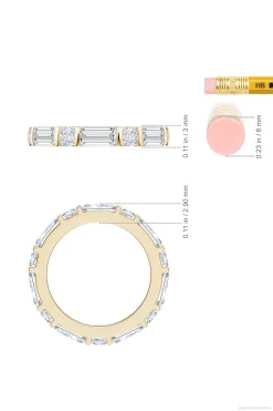 Natori Rings|Orient Express-Orient Express Lab-Grown 14K Gold Baguette & Cushion Diamond Eternity Band