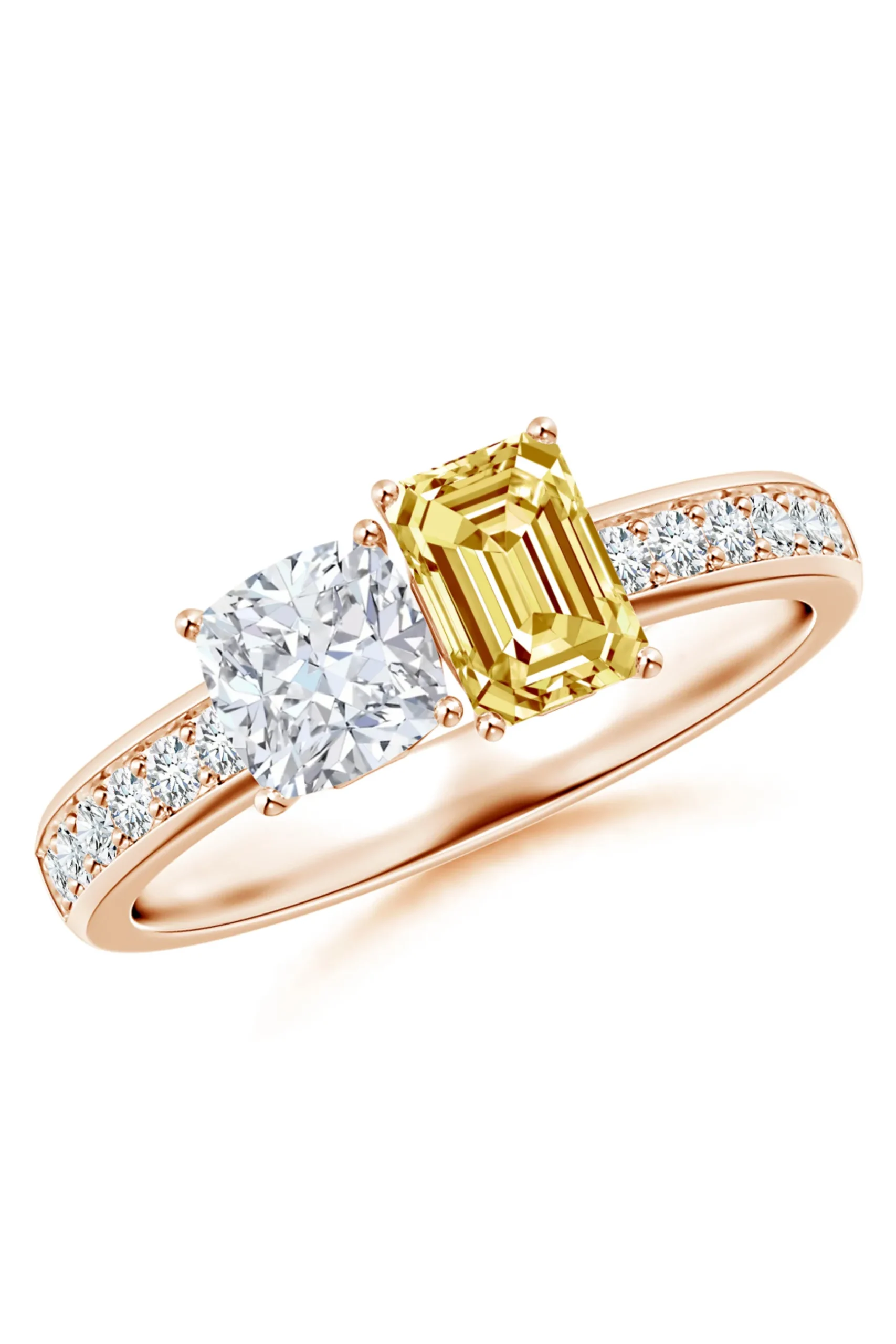 Natori Rings|Orient Express-Orient Express Lab-Grown 14K Gold With White & Yellow Diamond Two Stone Ring