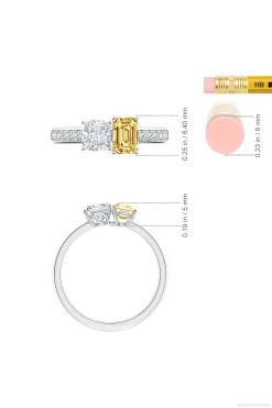 Natori Rings|Orient Express-Orient Express Lab-Grown 14K Gold With White & Yellow Diamond Two Stone Ring
