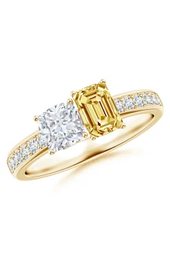 Natori Rings|Orient Express-Orient Express Lab-Grown 14K Gold With White & Yellow Diamond Two Stone Ring