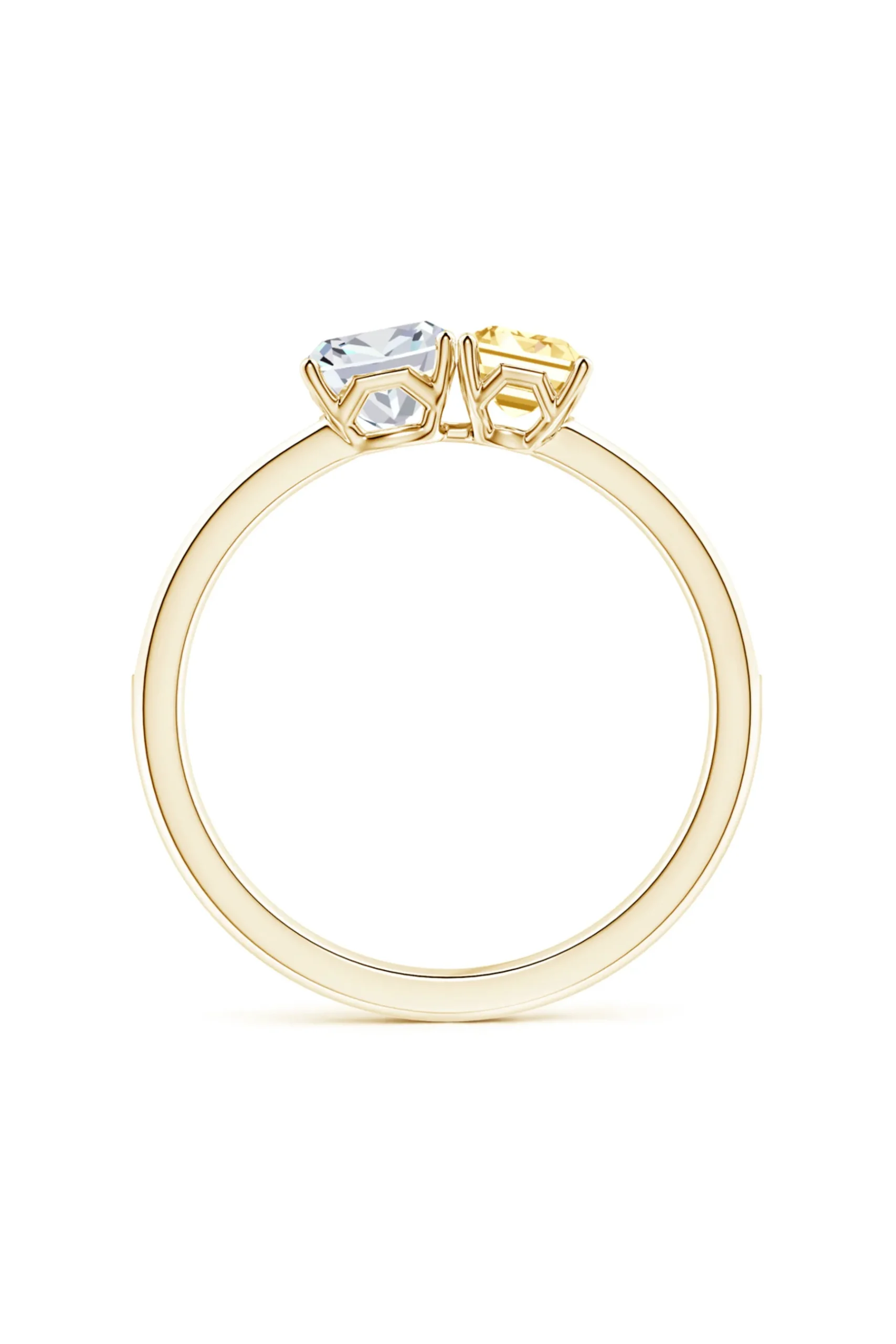 Natori Rings|Orient Express-Orient Express Lab-Grown 14K Gold With White & Yellow Diamond Two Stone Ring
