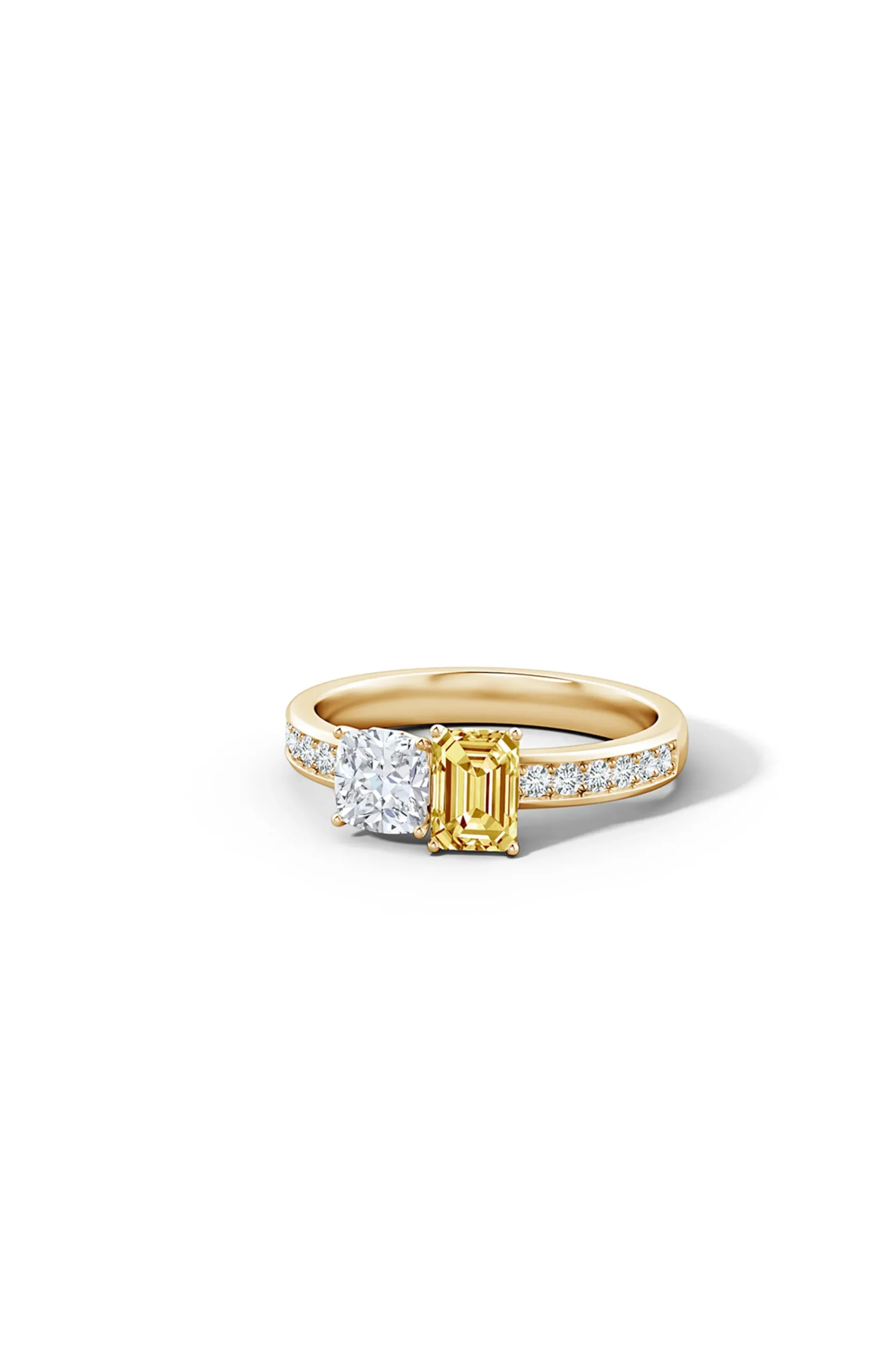 Natori Rings|Orient Express-Orient Express Lab-Grown 14K Gold With White & Yellow Diamond Two Stone Ring