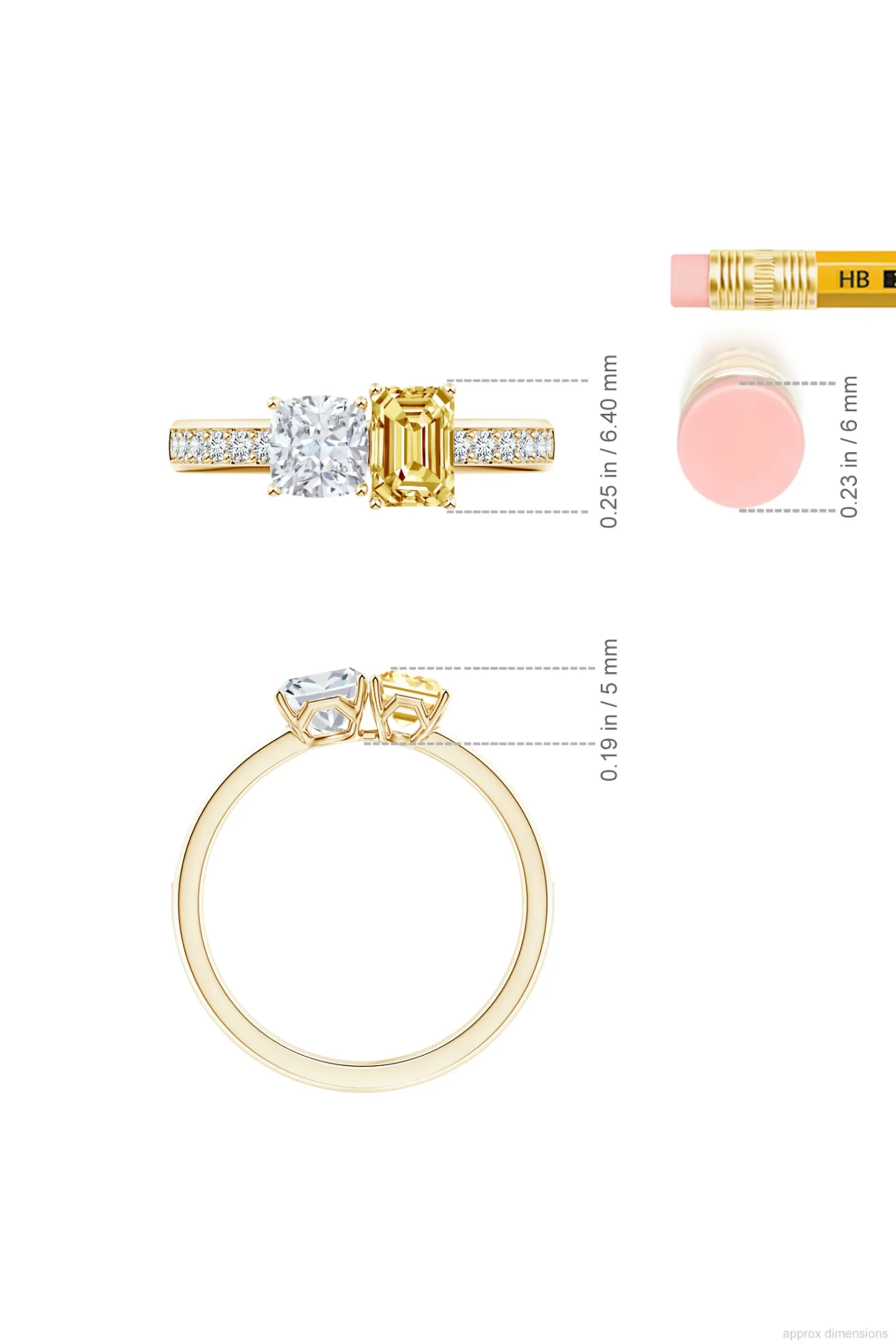 Natori Rings|Orient Express-Orient Express Lab-Grown 14K Gold With White & Yellow Diamond Two Stone Ring