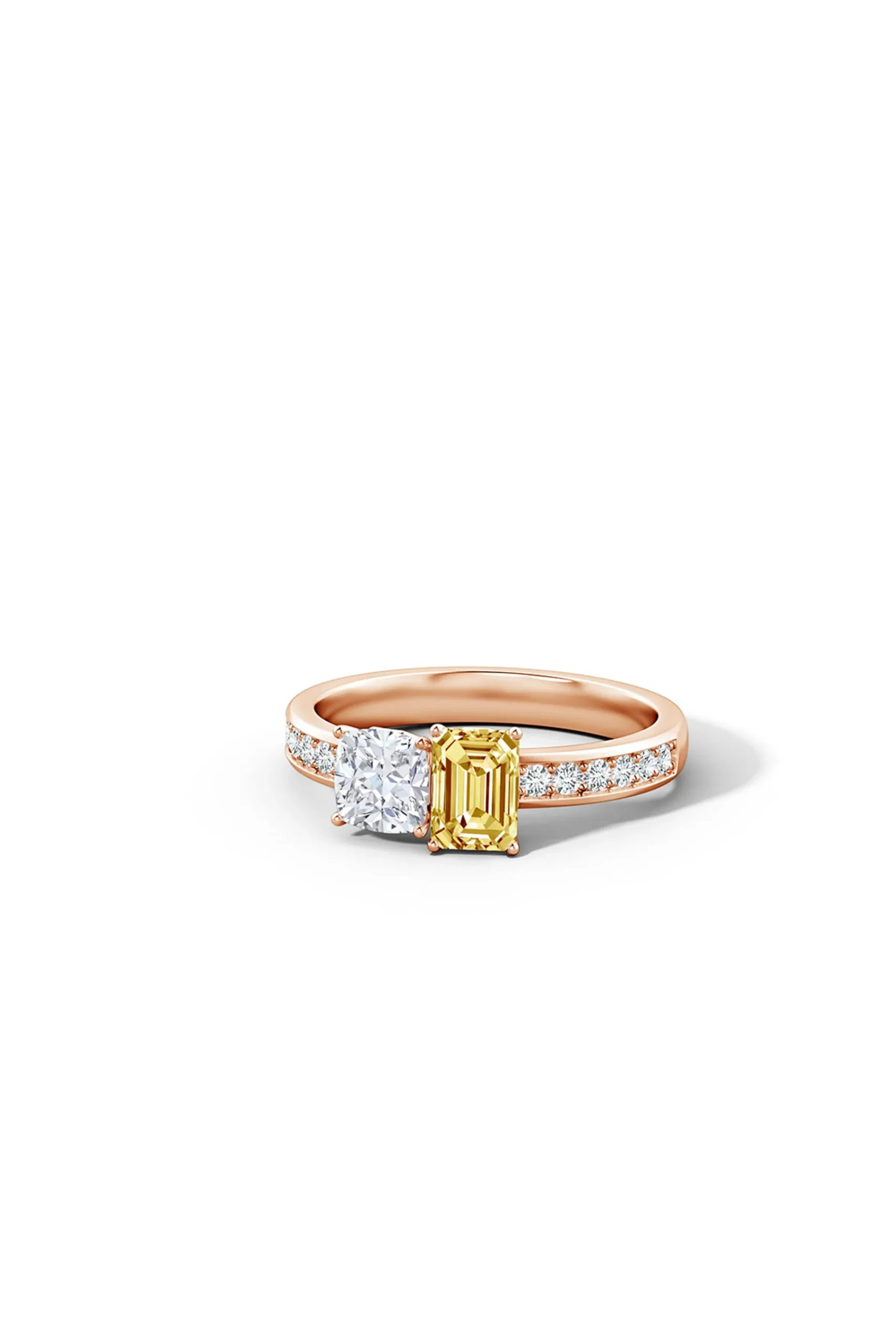 Natori Rings|Orient Express-Orient Express Lab-Grown 14K Gold With White & Yellow Diamond Two Stone Ring