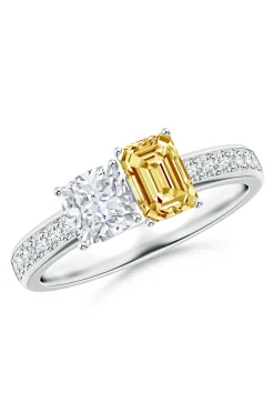 Natori Rings|Orient Express-Orient Express Lab-Grown 14K Gold With White & Yellow Diamond Two Stone Ring