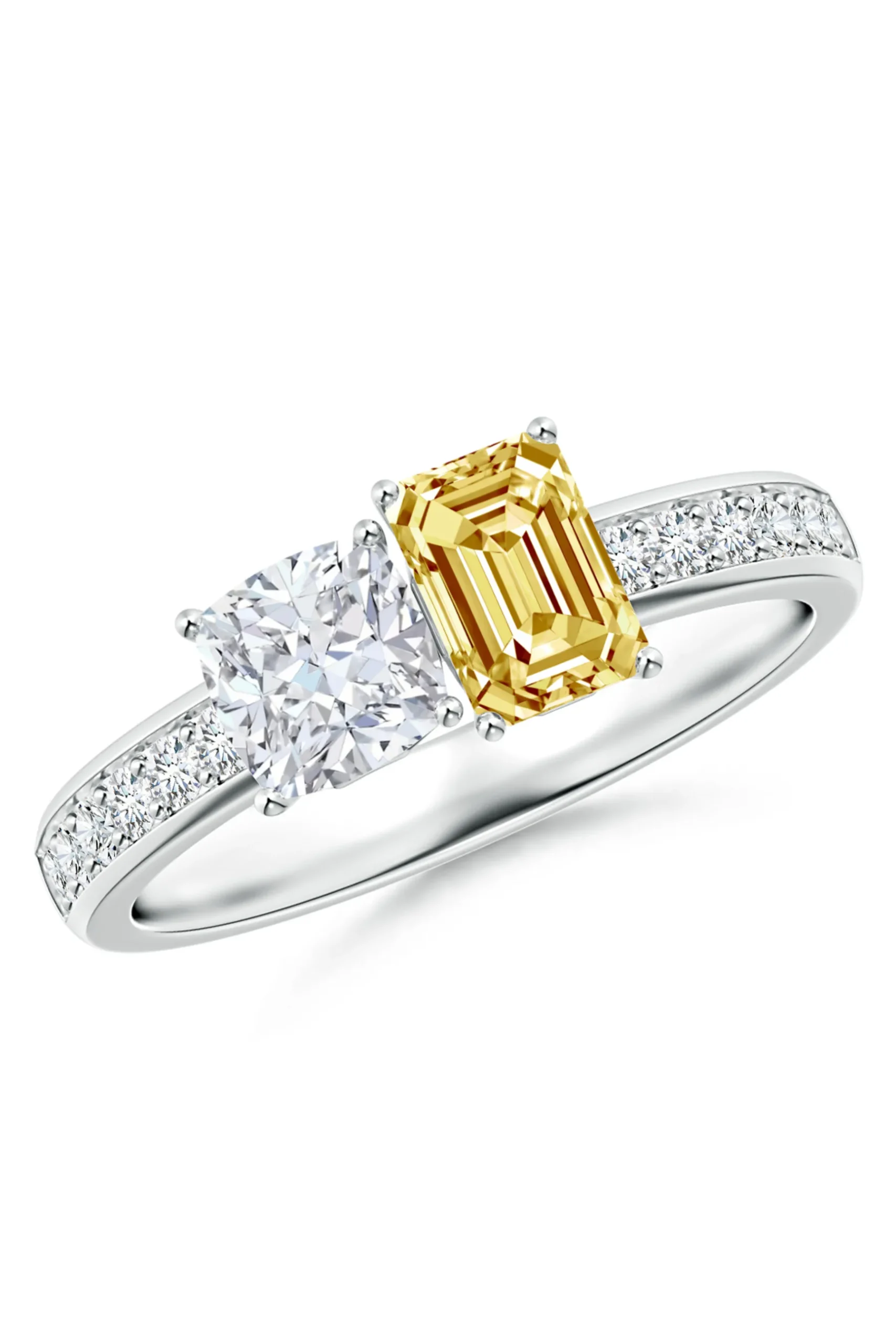 Natori Rings|Orient Express-Orient Express Lab-Grown 14K Gold With White & Yellow Diamond Two Stone Ring