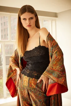 Natori Pajama Sets-Paisley Silk PJ