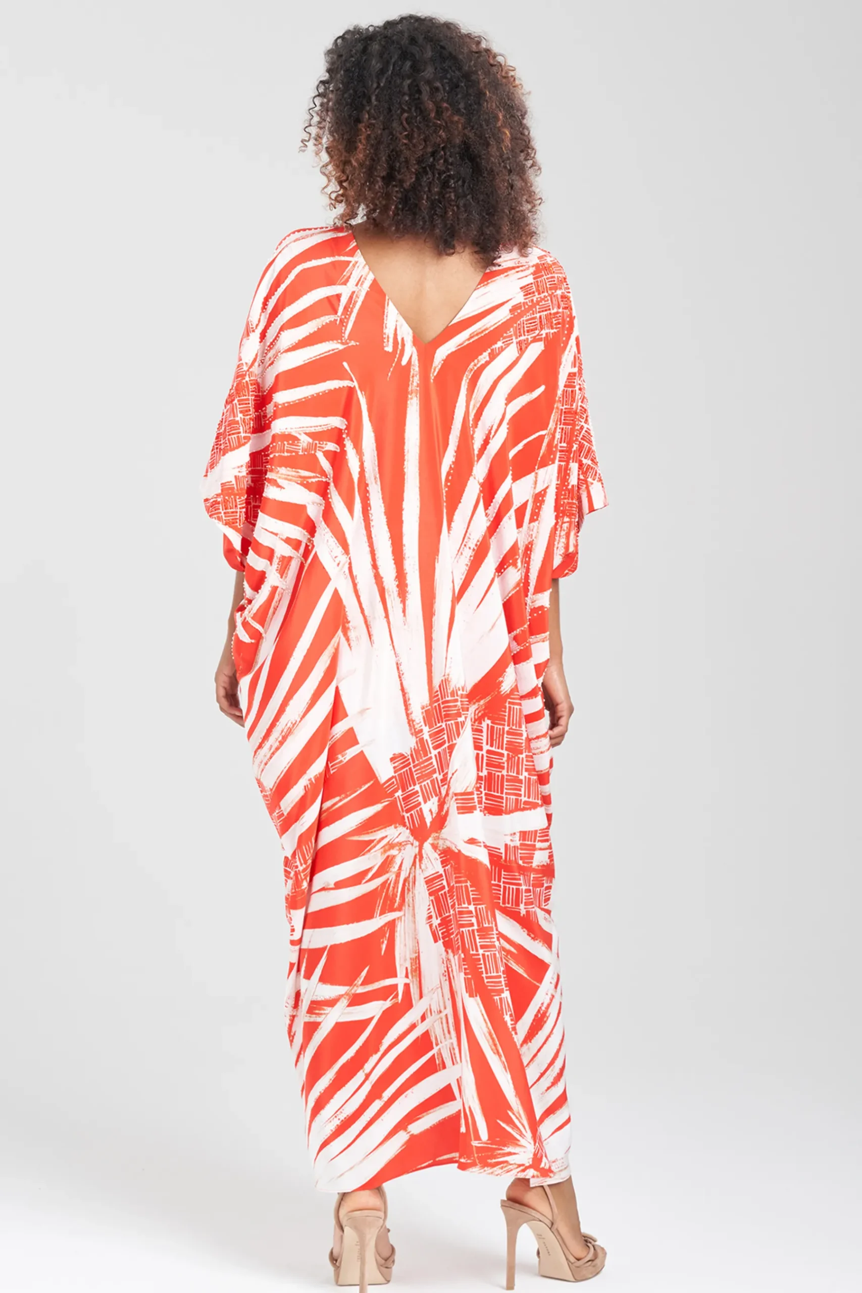 Natori Caftan Dresses-Palawan Beaded Silk Caftan