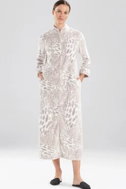 Natori Caftans-Plush Leopard Zip Caftan