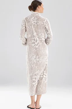 Natori Caftans-Plush Leopard Zip Caftan