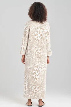 Natori Caftans-Plush Leopard Zip Caftan